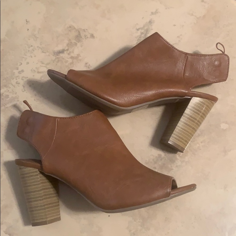 Gap Brown Peek Toe Booties